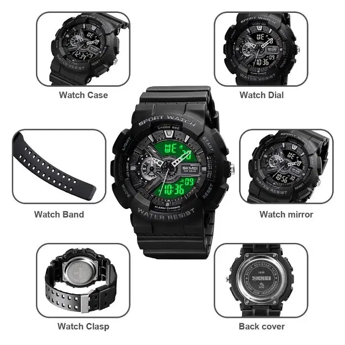Наручний годинник чоловічий Skmei 1688 Black, 1688BK (17158) - фото 6