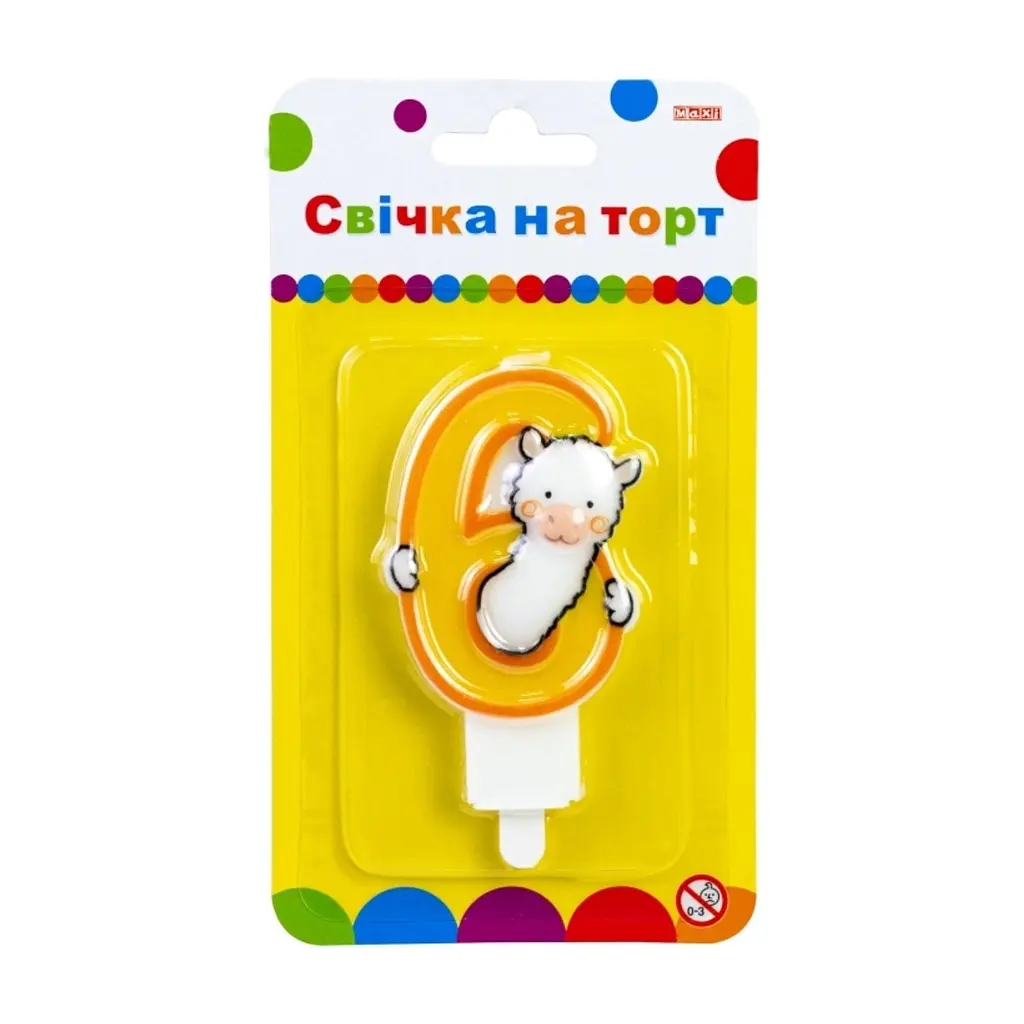 Свічка Maxi Llama "6" висотою 7,62 см (MX622068-6)