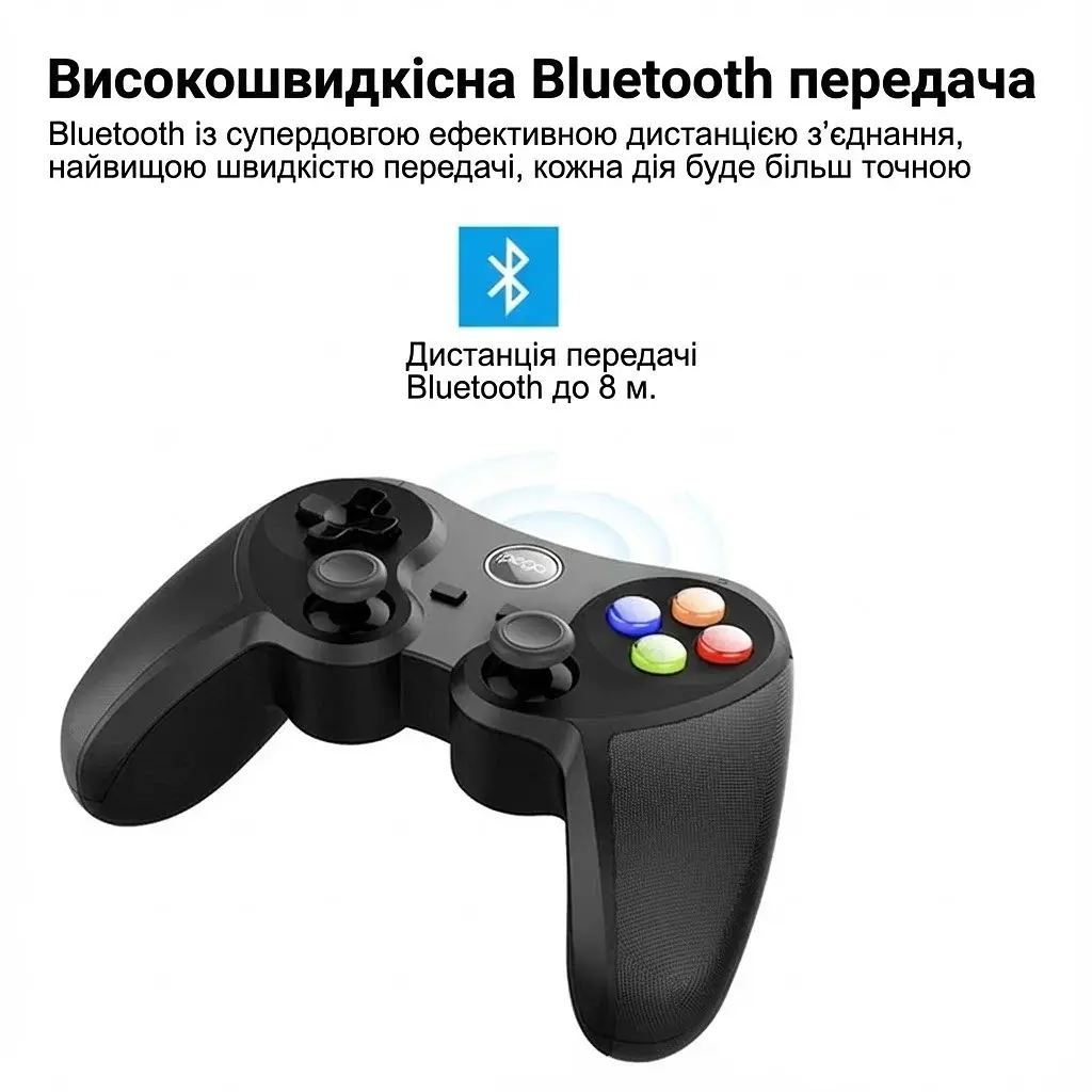 Геймпад iPEGA PG-9078 Bluetooth, бездротовий джойстик для Android, iOS, ПК, універсальний, чорний - фото 4