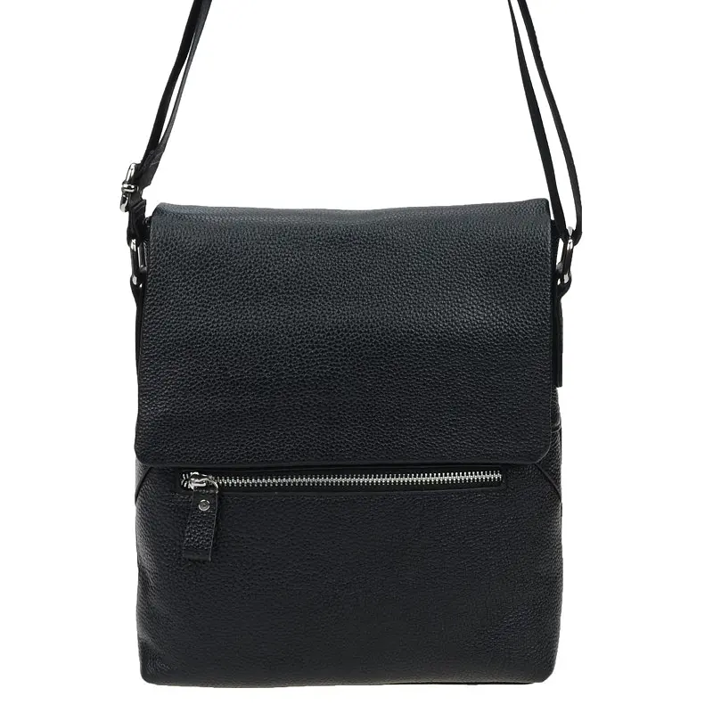 Чоловіча сумка Borsa Leather k10013-black 28х26х5 см Чорний - фото 2