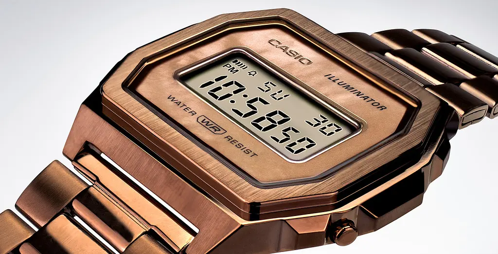 Жіночі вінтажні наручний годинник Casio оригінал Японія Collection A1000RG-5EF зі сталевим браслетом - фото 3