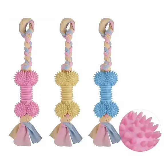 Жувальна іграшка для собак Derby Ribbed bone with cotton rope - фото 5