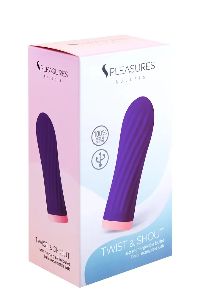 Вібратор для клітора Pleasures Bullets Twist Shout 8.5 см фіолетовий - фото 3