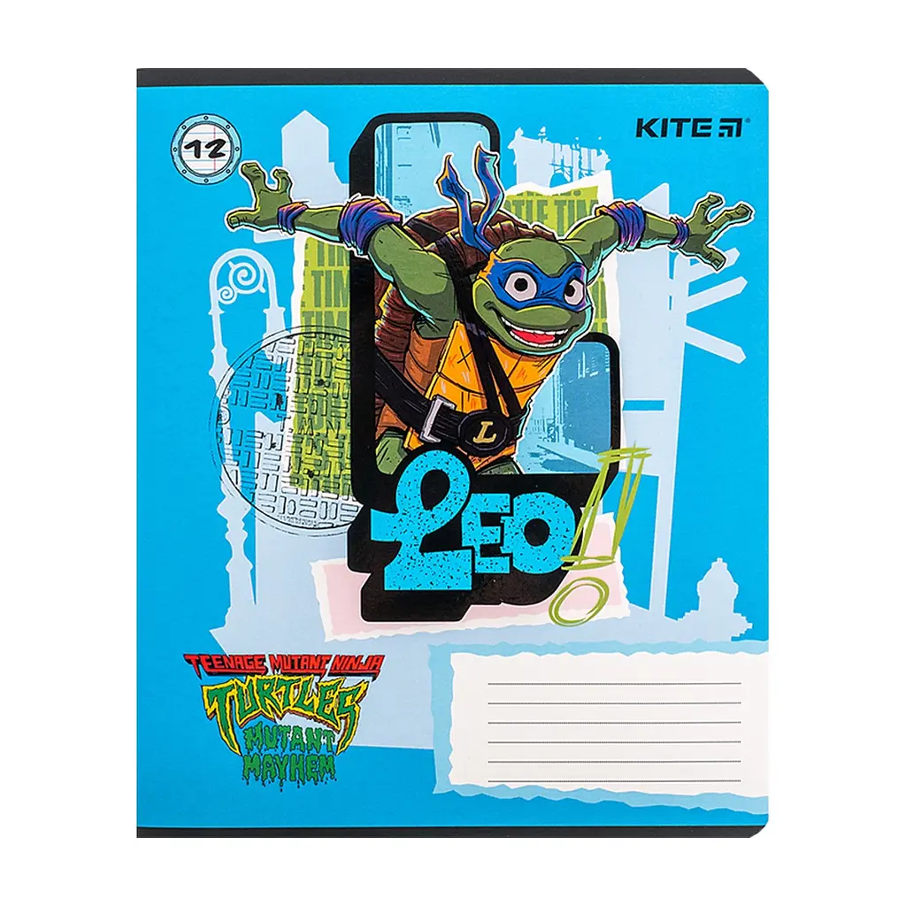 Зошит Kite Ninja Turtles, 12 аркушів, лінія (NT24-234), в асортименті - фото 7
