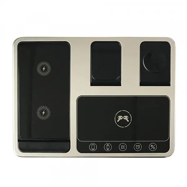 Зарядна станція R11 4-IN-1 AUTOMATIC (iPhone, iWatch, AirPods, Clock) 15W - фото 2
