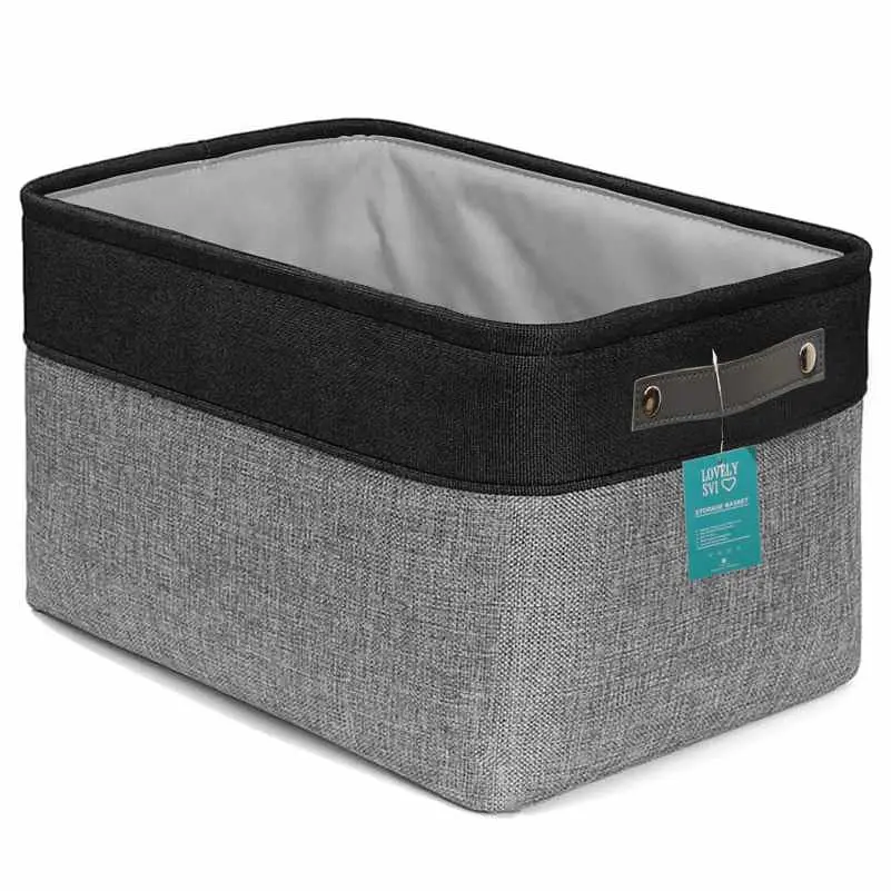 Корзина Органайзер Lovely Svi для зберігання білизни, одягу, упорядкування домашньої шафи, дитячих іграшок 38×28×24 – Сіро-чорний - фото 1