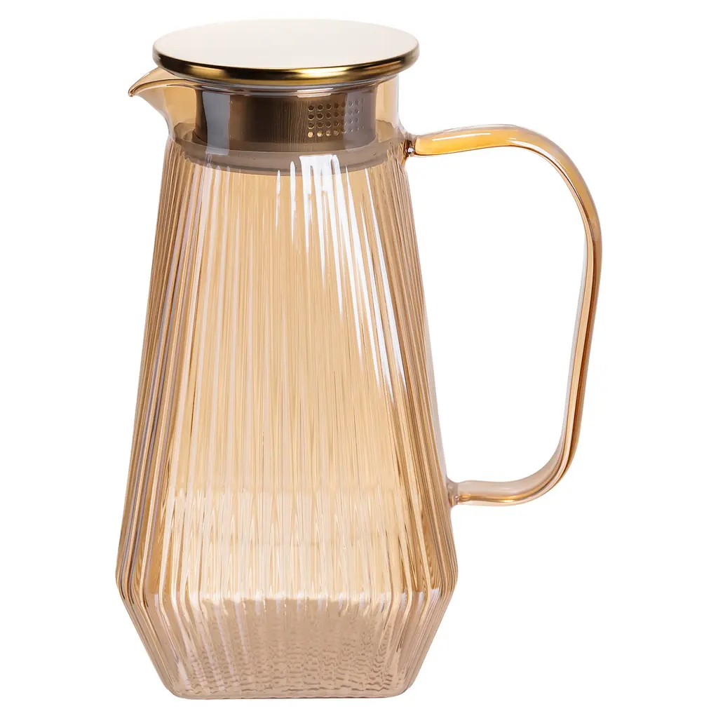 Кувшин 1.8 л со стаканами 6 штук по 200 мл для напитков Коричневый Yiwu HP-19-39 - фото 2