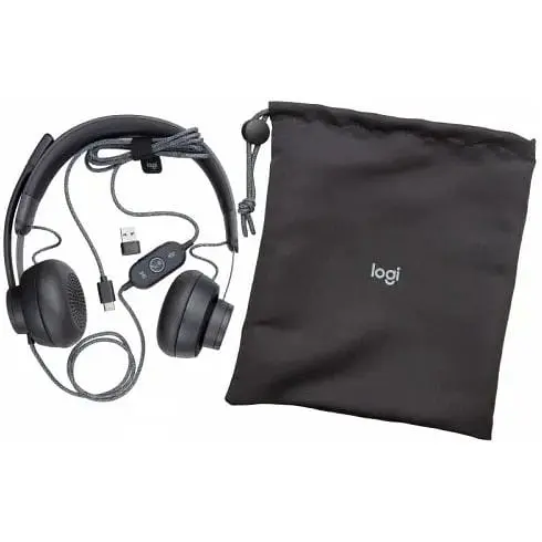 Дротова гарнітура Logitech Zone Wired USB + Type-C стерео чорна (981-000870) - фото 4
