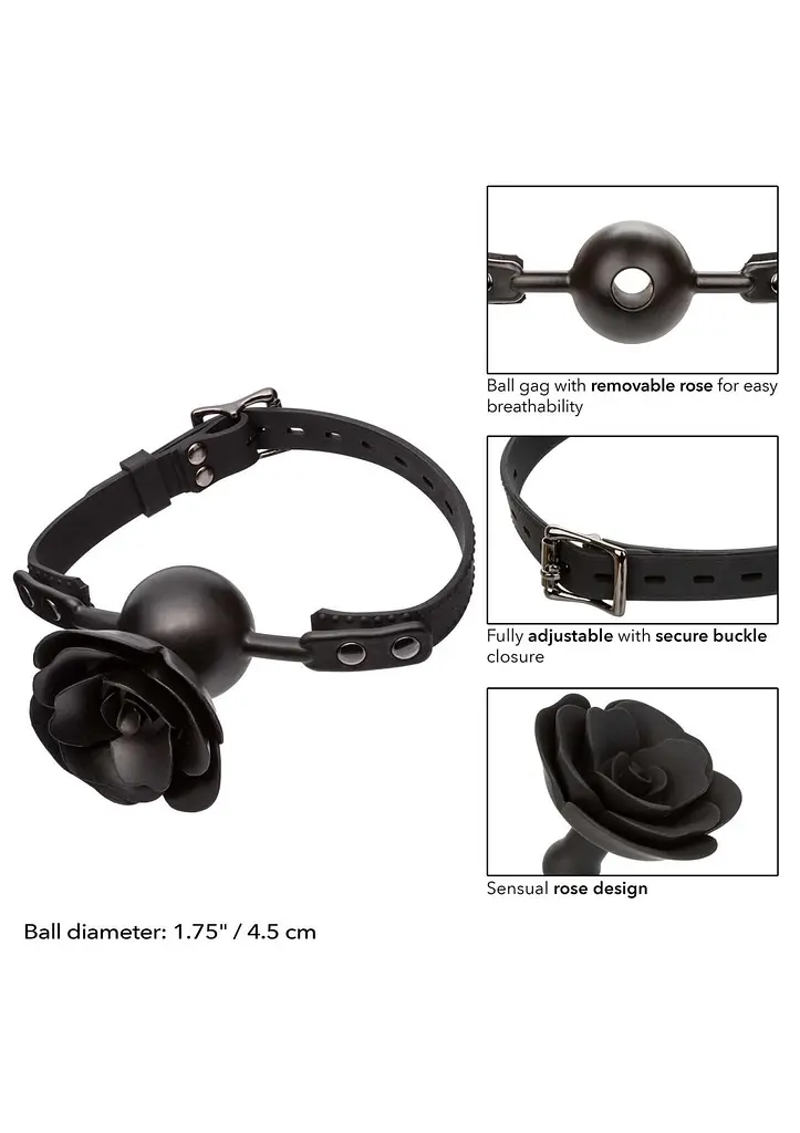 Кляп Calexotics Removable Rose (чорний) - фото 10