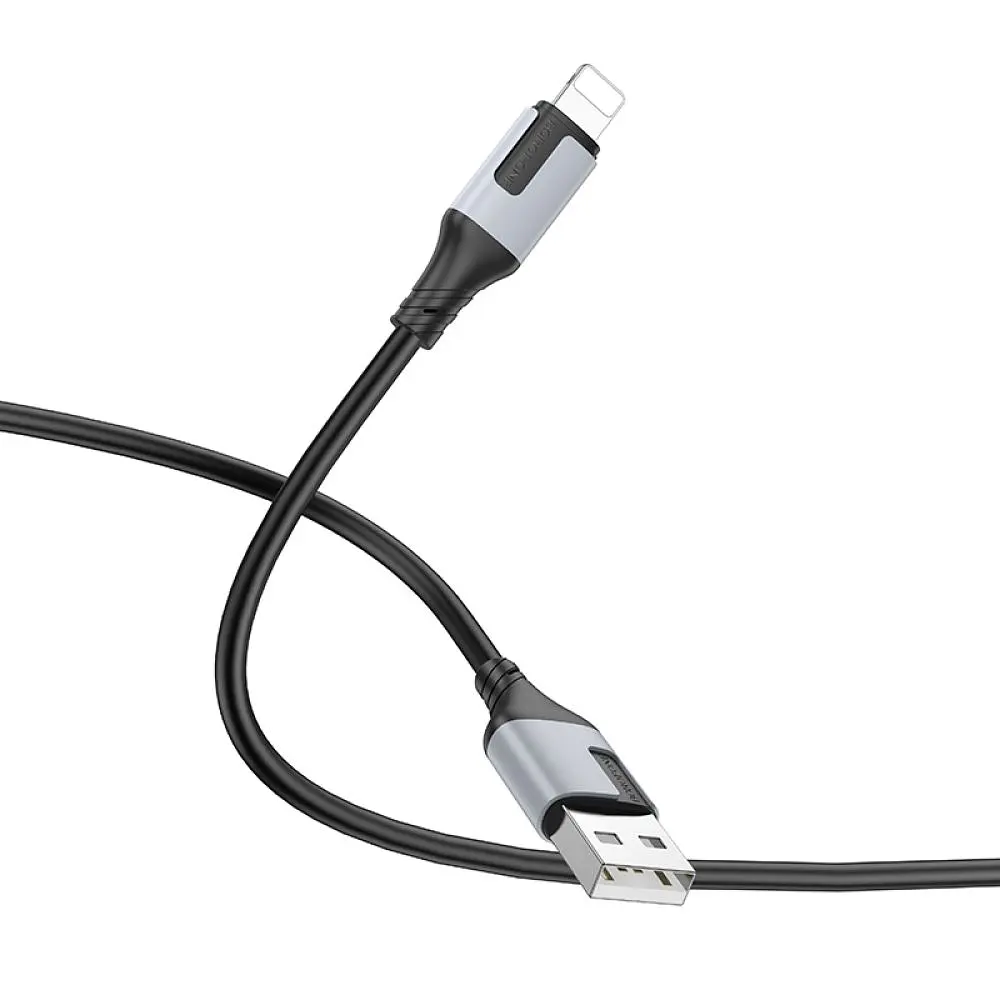 Кабель для заряджання USB Borofone BX101 Creator USB-Lightning 2.4A 1 м Чорний - фото 4