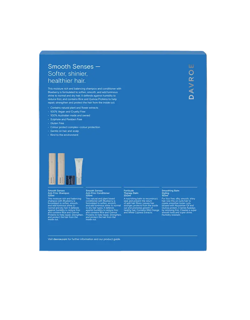 Набір Гладкість для догляду за волоссям Smooth Senses Quad Pack Davroe 325 мл/325 мл/200 мл/150 мл - фото 3
