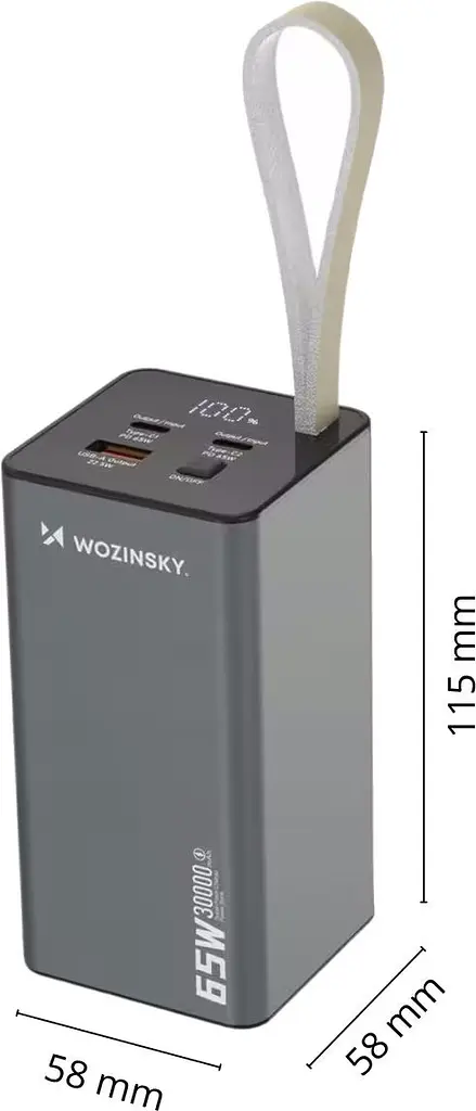 Універсальна мобільна батарея Wozinsky K65+ 30000 65W Gray (5907769364457) - фото 8
