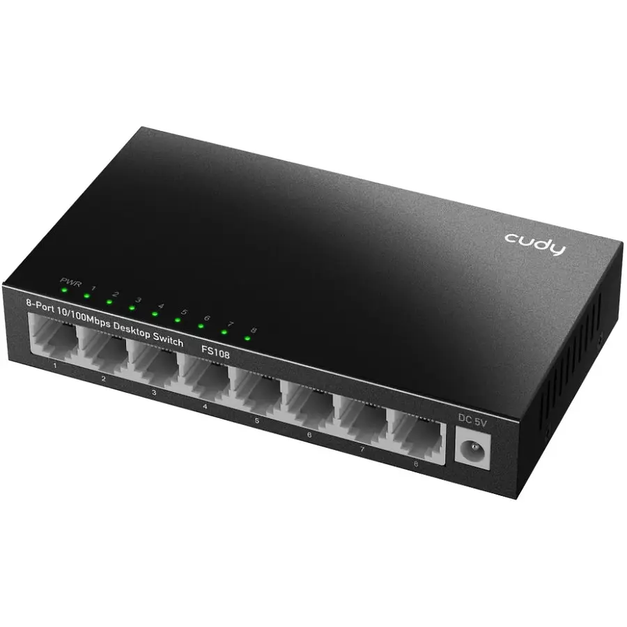 Комутатор Cudy FS108, 8 портовий 10/100 Mbps Metal Switch - фото 2