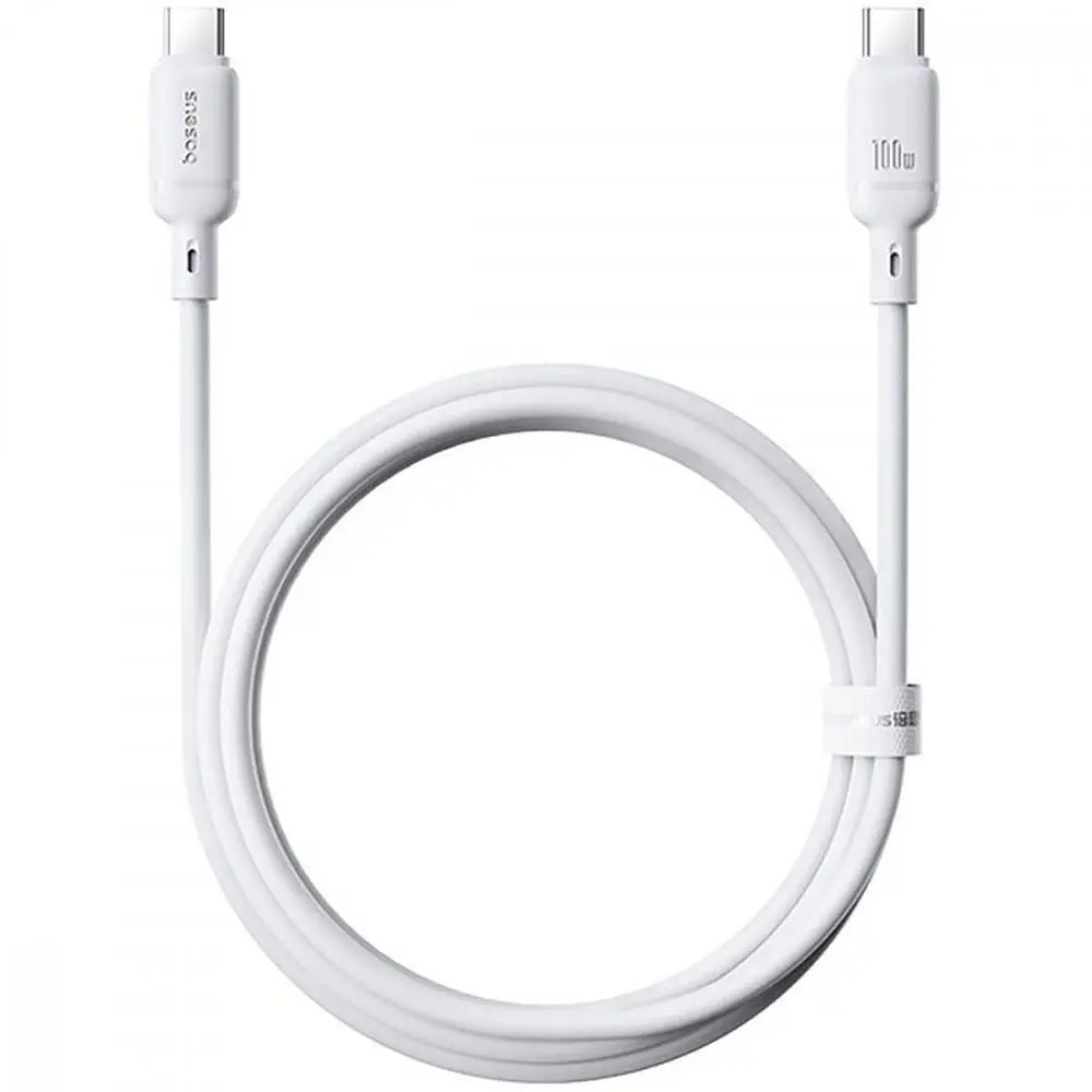 Кабель Baseus Silky Series Fast Charging Type-C to Type-C 100W (1m) white (P10377704213-00) - фото 3