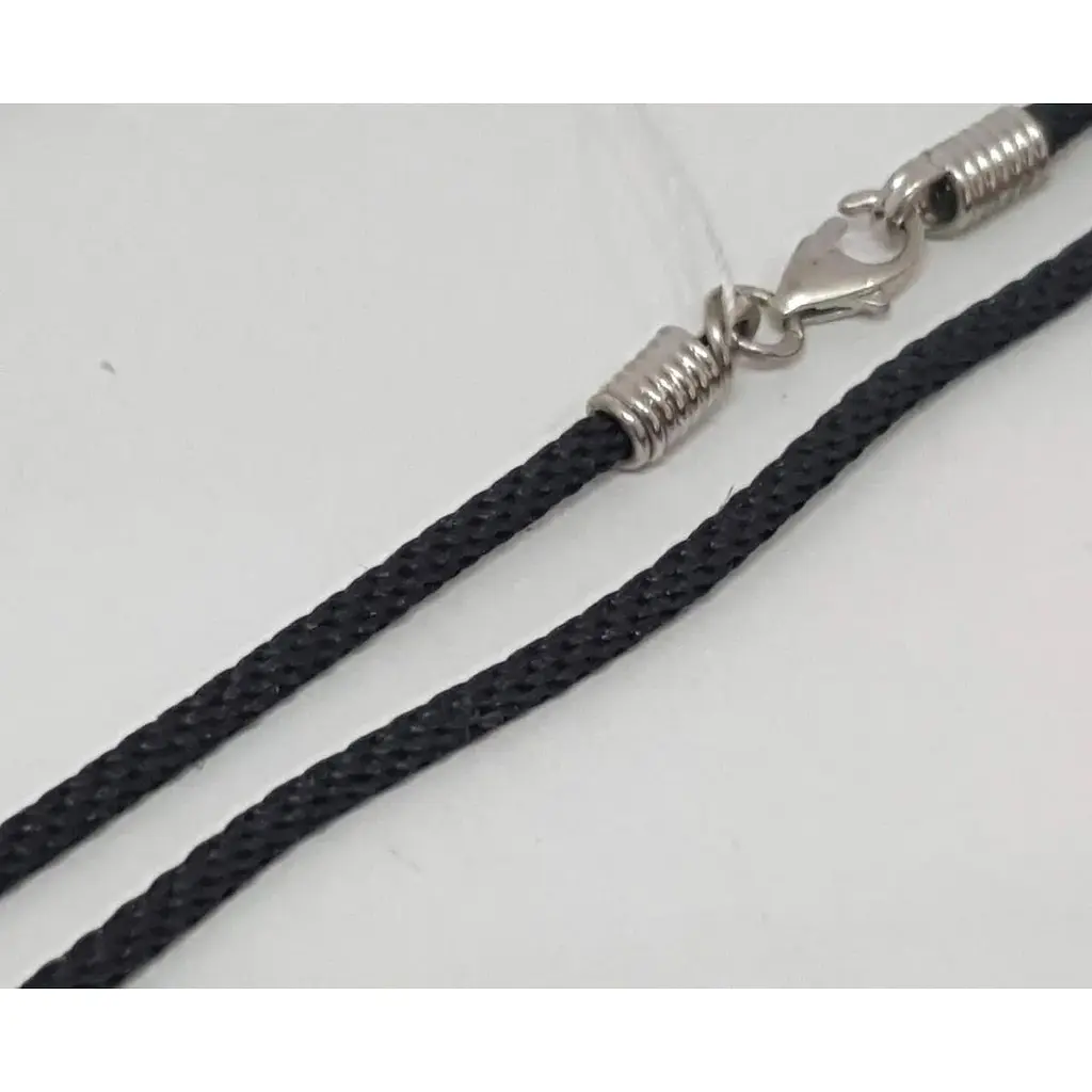 Ювелирный шнурок из текстиля Малина с серебряными вставками. 335/Р 45 50 - фото 4