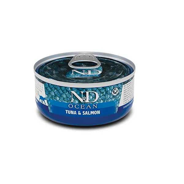 Вологий корм Farmina N&D Grain Free OCEAN TUNA AND SALMON для котів, беззерновий, тунець, лосось 70 г