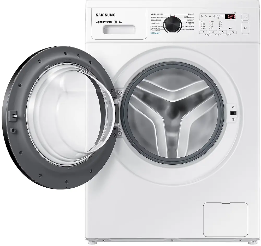 Пральна машина Samsung WW60AG4S00CEUA White 6кг фронтальна 12 програм дисплей 1400 об/хв клас енергоспоживання A+++ 85x60x45 - фото 5