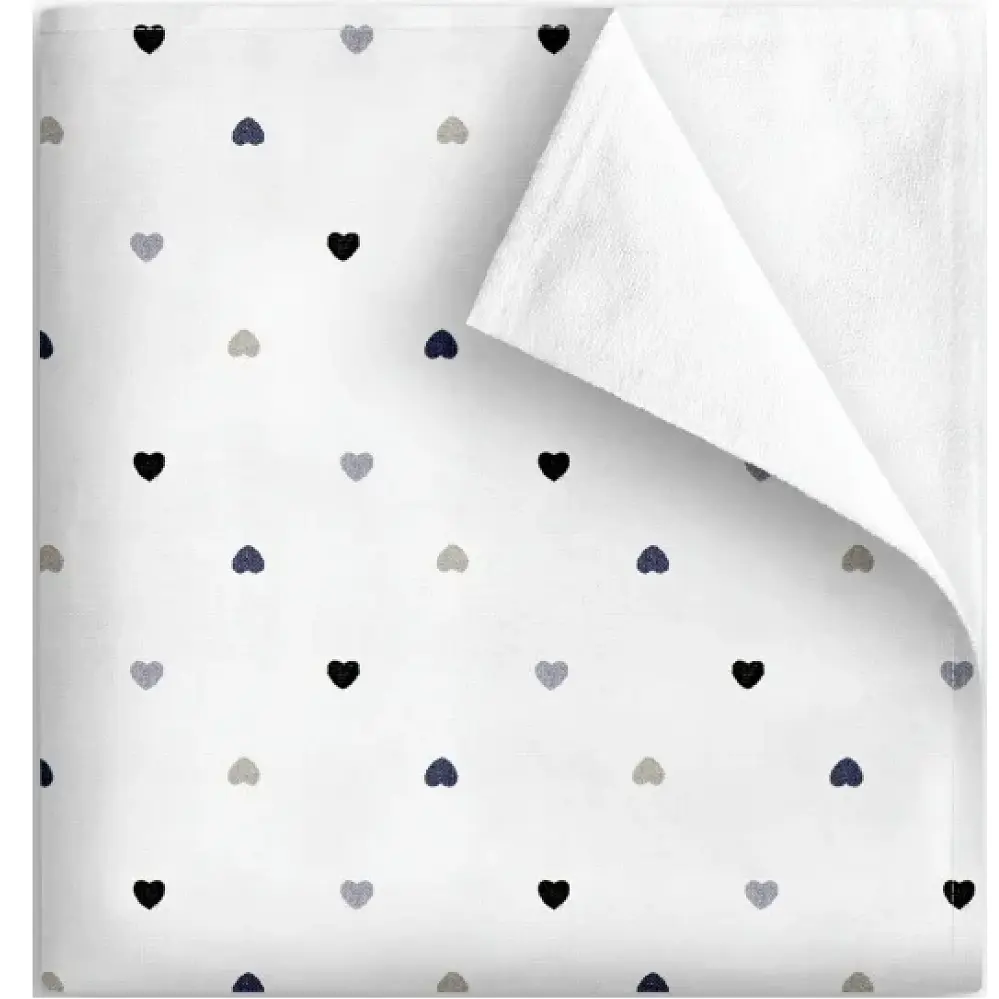 Багаторазова непромокаюча пелюшка Cosas Grey Hearts 100х120 см біло-сіра (Diaper_LoveGreyBlack_100x120)