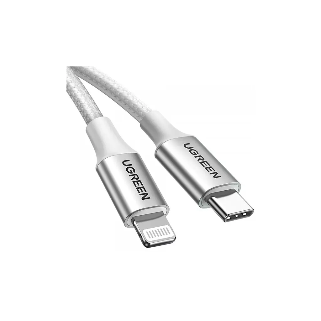 Дата кабель USB-C to Lightning 1.0m 3A 60W US304 white UGREEN (70523) - фото 3
