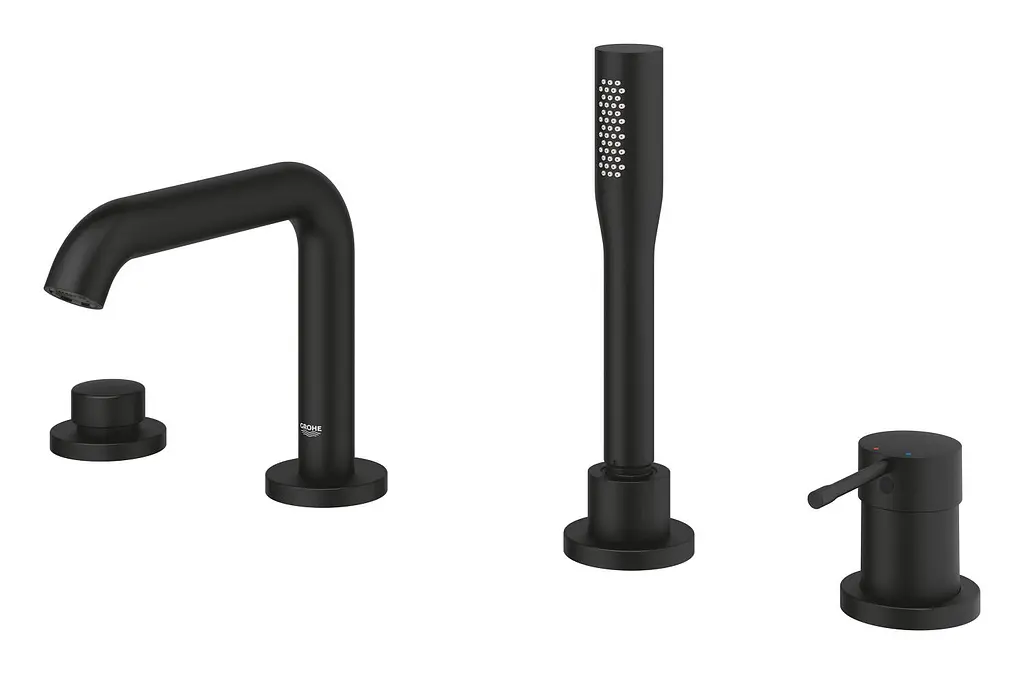 Смеситель для ванны на 4 отверстия Grohe Essence 25251KF1 Черный матовый - фото 4