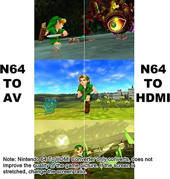 Перетворювач YDF N64 на HDMI, кабель HD Link для N64, Nintendo 64 на HDMI, сумісний з Nintendo 64/Game Cube/SNES/SFC (Plug and Pla) - фото 3
