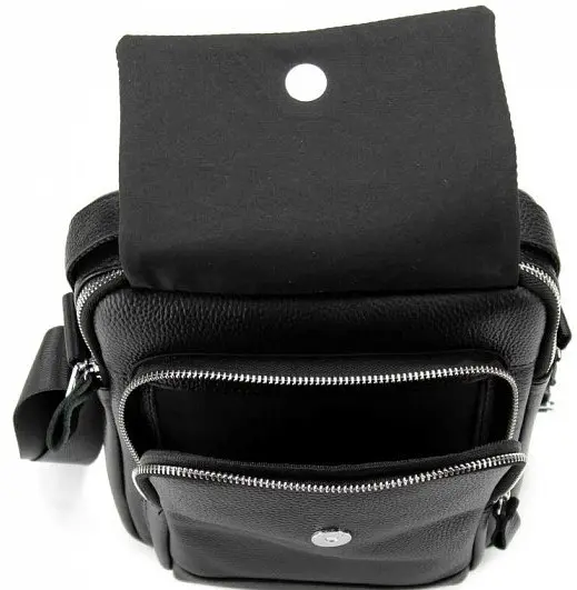 Чоловіча сумка з натуральної шкіри Tiding Bag Чорна - фото 2
