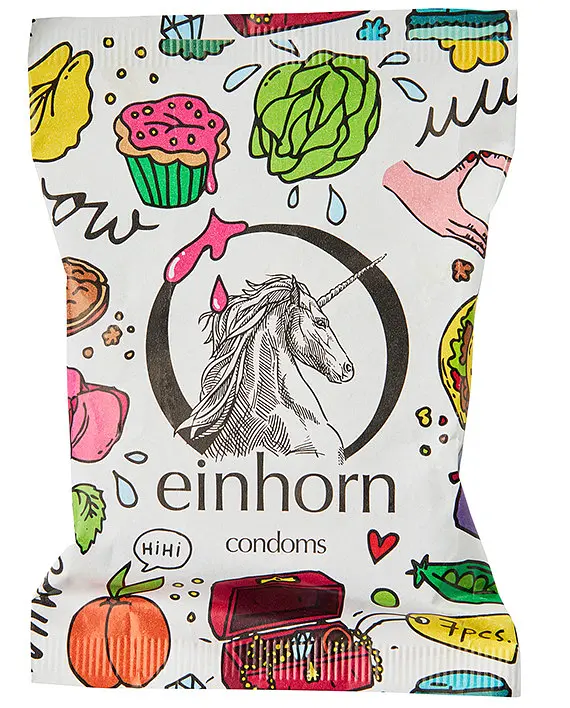 Упаковка 7шт веганських презервативів Einhorn Pussy Items