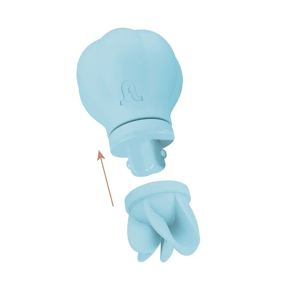 Вібратор Adrien Lastic Caress Blue з насадками для стимуляції ерогенних зон, які обертаються. - фото 4