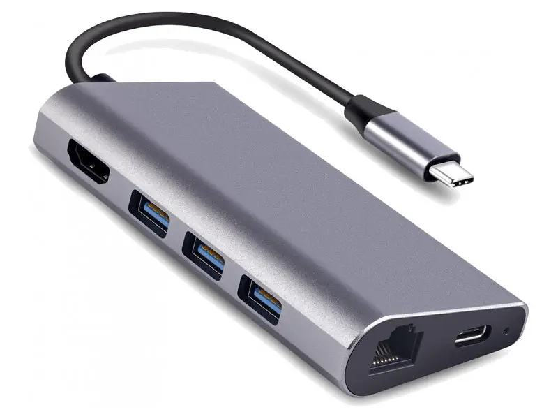Адаптер Dynamode Dock-USB-TypeC-HDMI-USB3.0-RJ45