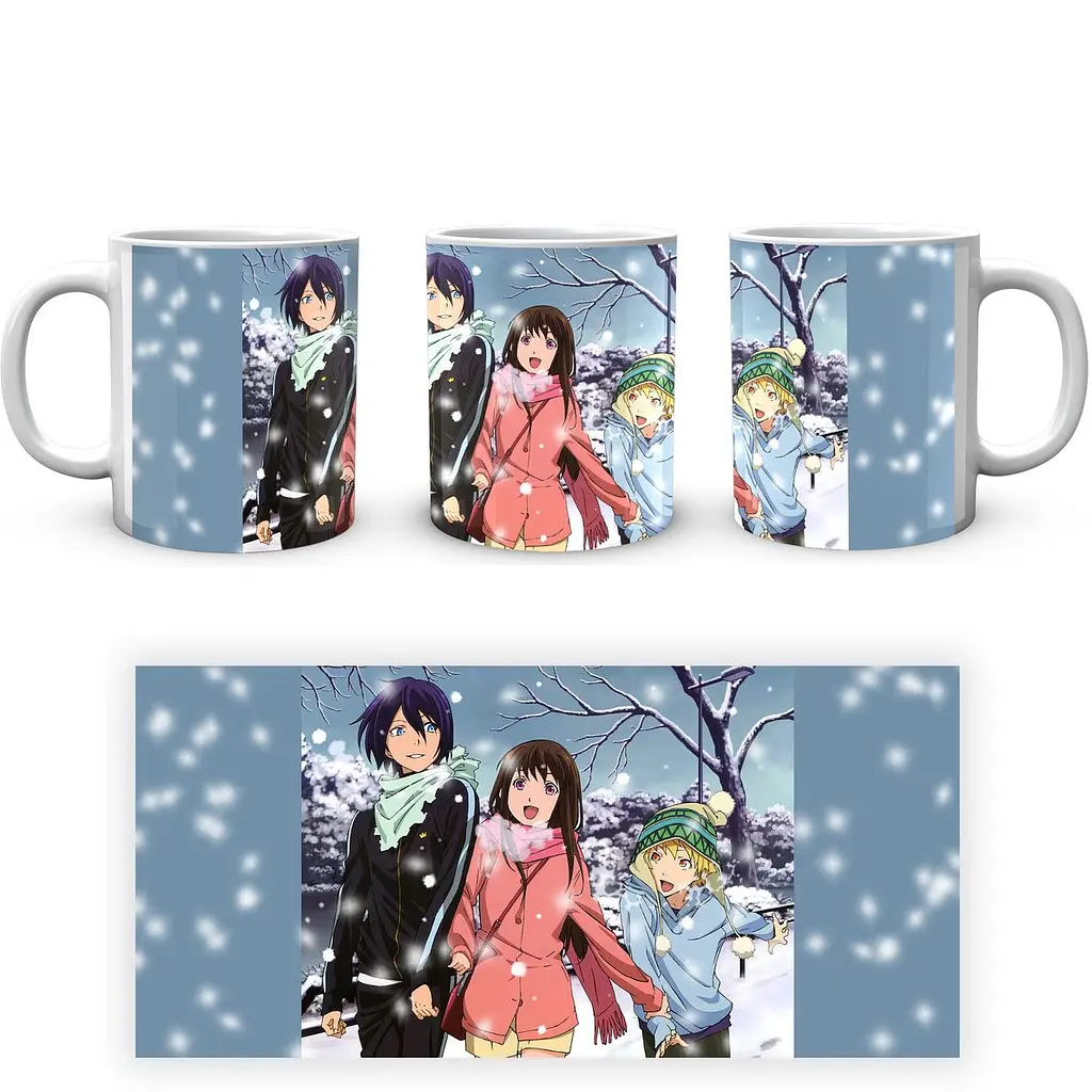 Кружка GeekLand Noragami Бездомный Бог Ято, Хийори, Юкине гуляют зимой в снегопад NRG 02.013 330 мл белая - фото 3