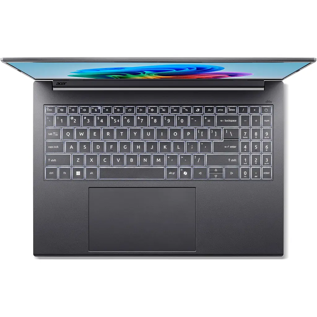 Ноутбук Acer Aspire 16 AI OLED A16- 52M- 70B8 Intel Core Ultra 7 256 В до 4, 8 ГГц, 16 дюймов WUXGA+, OLED, 120 Гц, 16 ГБ LPDDR5X, 1 ТБ SSD, Intel Arc, стальной Серый - фото 6