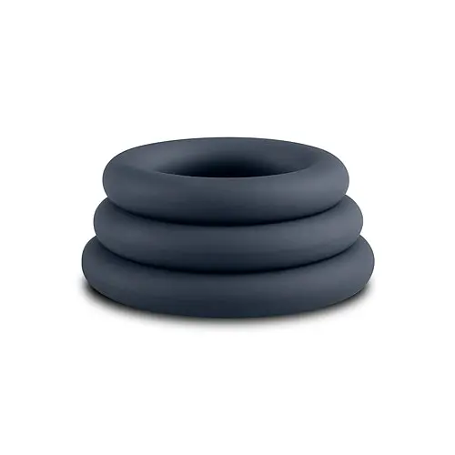 Набір ерекційних кілець Boners 3-Piece Cock Ring Set, 3 шт (сірий) - фото 3