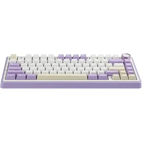 Клавіатура бездротова F75, White/Purple, Bluetooth 5.0 / 2.4GHz USB / Type-C, механічна (переми Aula teh0028292 - фото 2