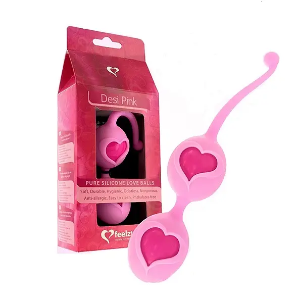 Вагінальні кульки FeelzToys Desi Love Balls, 16 см, світло-рожевий - фото 2