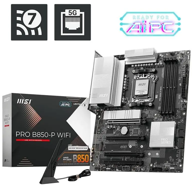Материнская плата MSI PRO B850-P WIFI (PRO B850-P WIFI) (Socket AM5, AMD B850, ATX) - фото 5