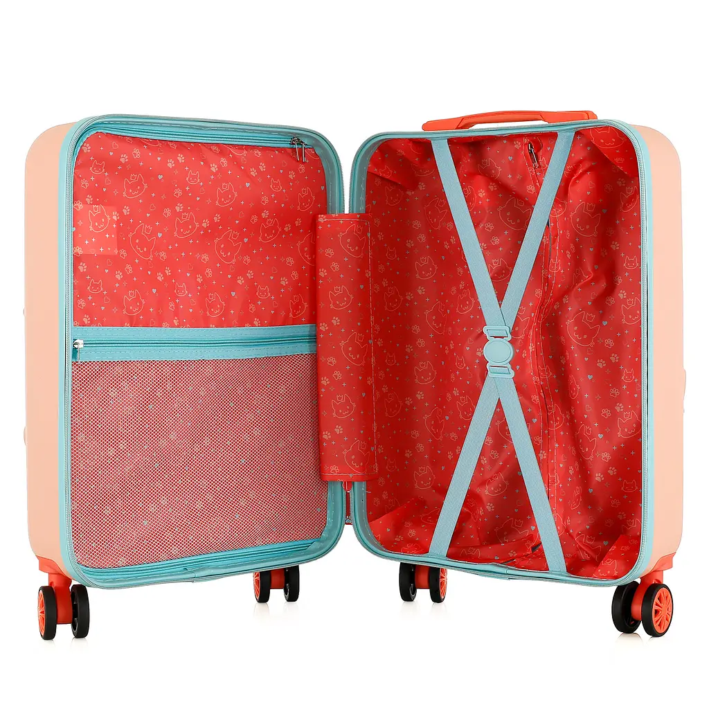 Валіза дитяча Semi Line 20 дюймів (S) дюймів (S) Pink/Blue, ABS пластик, 4 колеса 360°, ручна поклажа, 34 л, для дітей, персиковий/блакитний - фото 6
