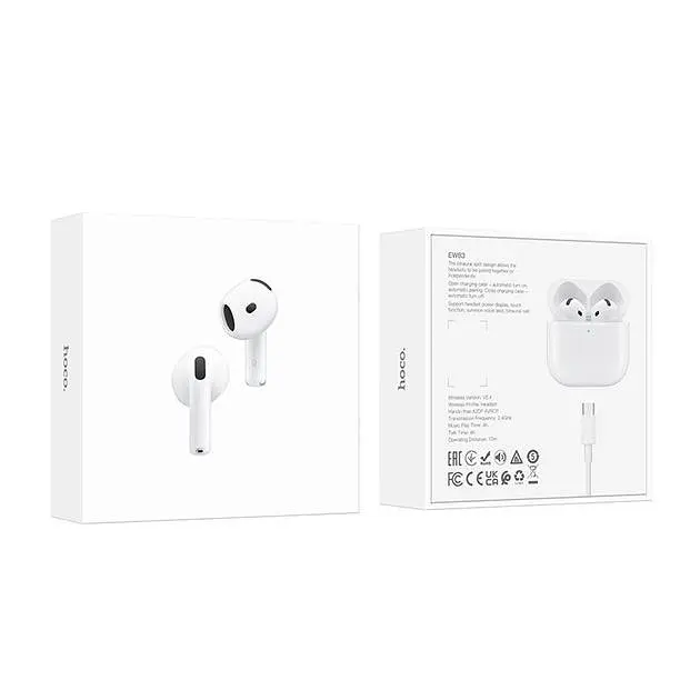 Беспроводные наушники Hoco EW83 True wireless stereo headset, BT5.4, 30mAh, 300mAh, 4h, white - фото 7