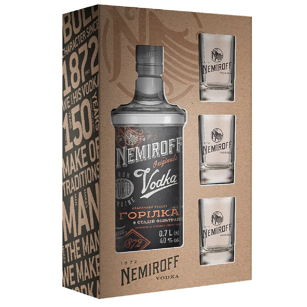 Уцінка. Сувенірний набір Nemiroff Originals 40% 0.7 л + 3 чарки - фото 3