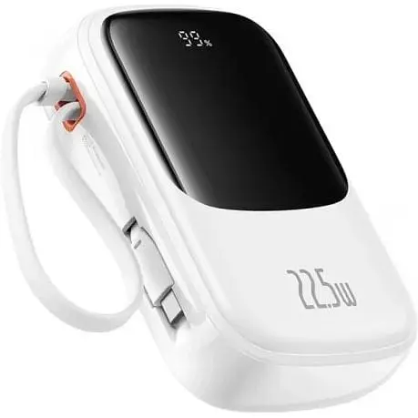 Внешний аккумулятор Baseus Qpow Pro+ 20000mAh 22.5W со встроенным кабелем USB-C белый P10067103213-00 - фото 3