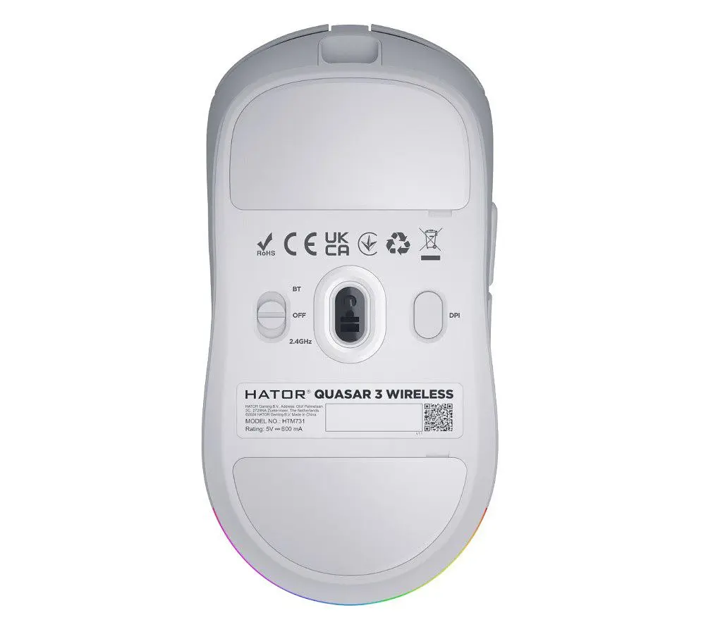 Игровая мышь HATOR HTM-731 Quasar3 Wireless ESports Gaming 12000dpi 35G White - фото 5