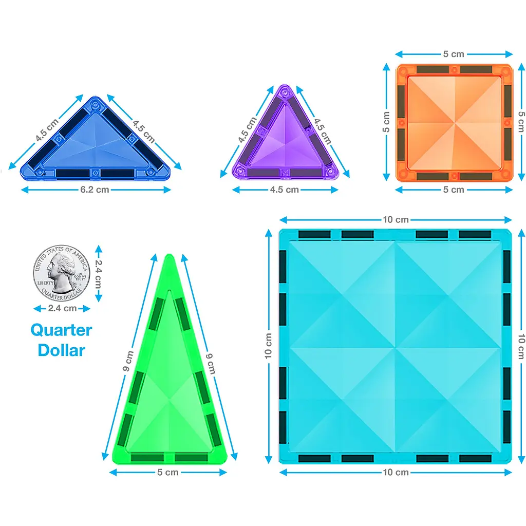 Конструктор магнитный Picasso Tiles Mini Diamond Series Set 60 деталей (PTM60) - фото 3