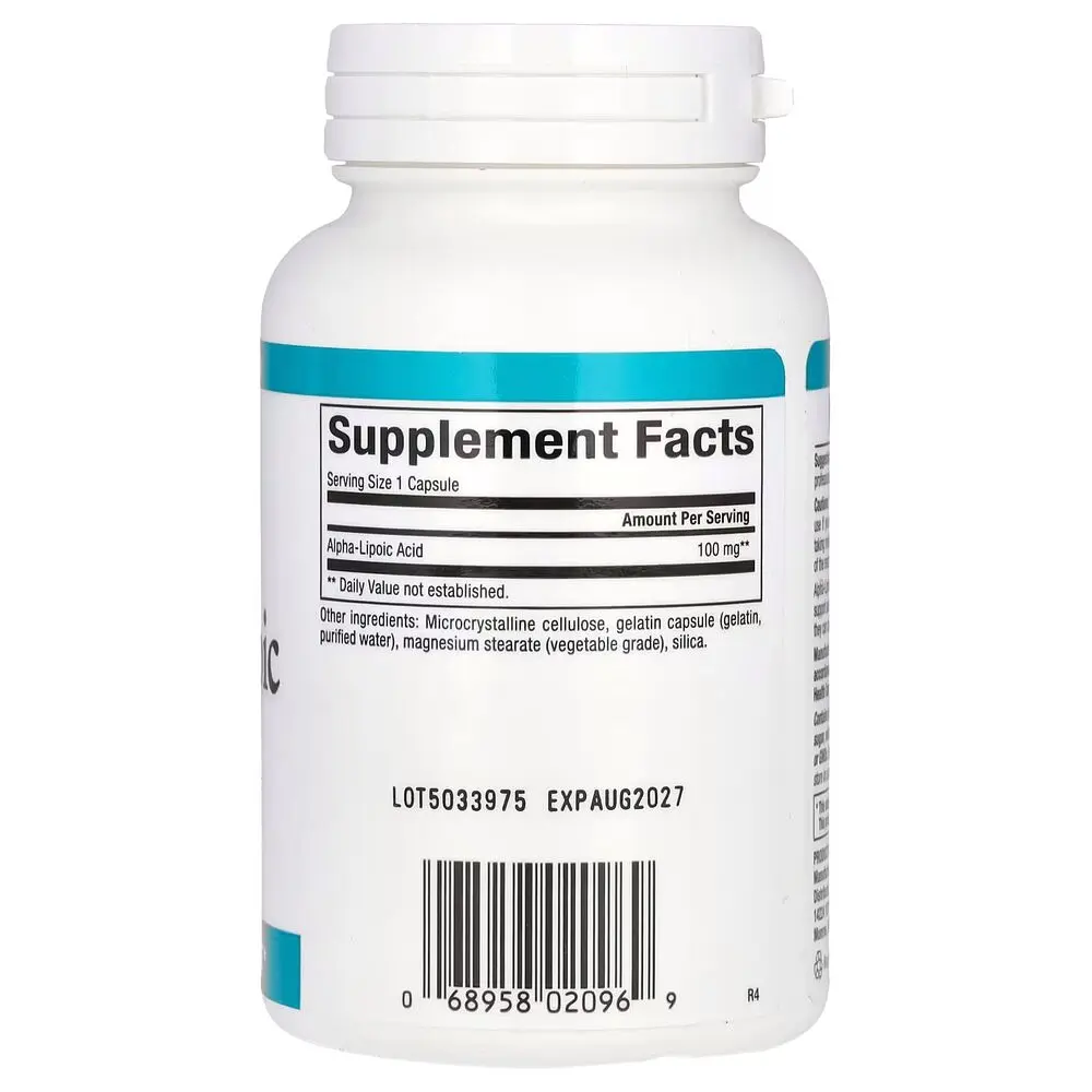 Альфа-ліпоєва кислота Natural Factors Alpha-Lipoic Acid 100 mg, 120 капсул для антиоксидантного захисту - фото 2