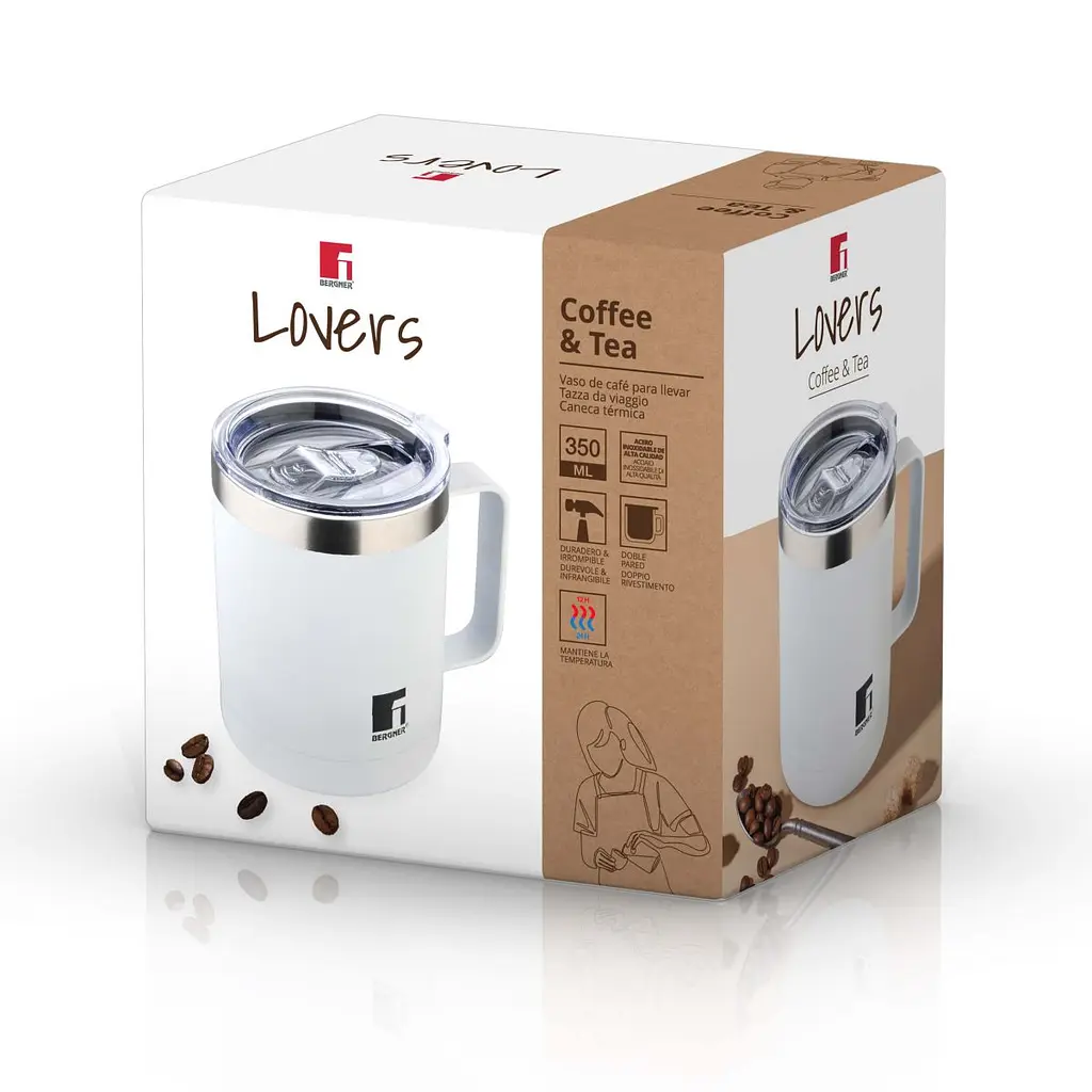 Термокружка Bergner Coffee & tea lovers 350 мл (BG-37788-WH) - фото 5
