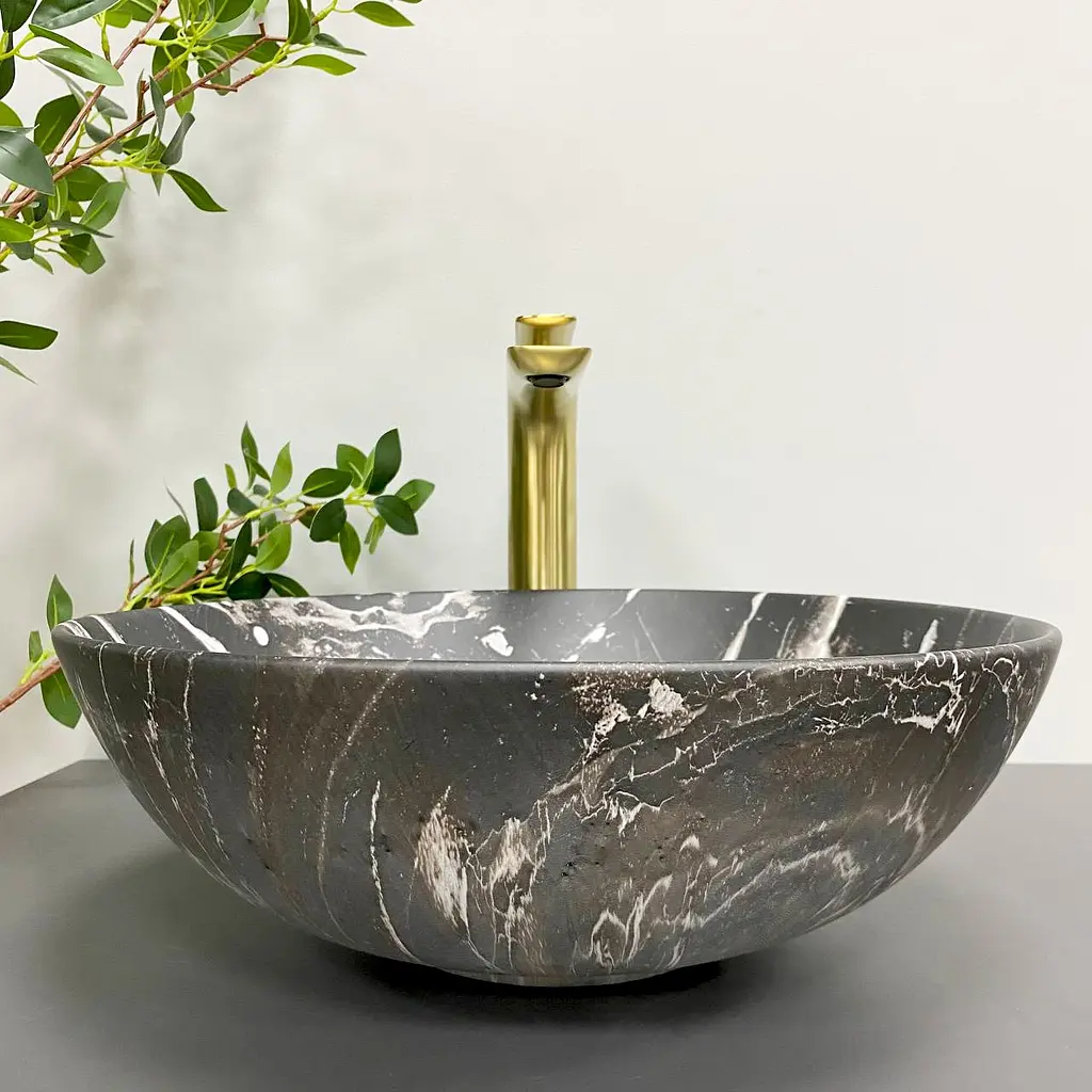 Умивальник VBI Amalfi black onyx matt накладний VBI-013403, Чорний матовий - фото 4