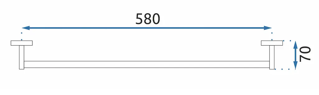 Вішалка одинарна для рушника Rea Erlo 1 хром REA-80000, Хром - фото 3