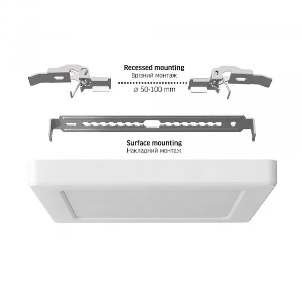 LED світильник квадратний VIDEX DL6S 12W 3000K-4000K-6500K White - фото 4