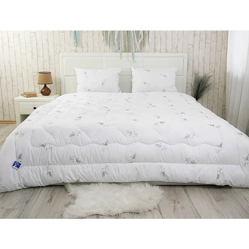 Ковдра зимова зі штучного лебединого пуху Руно Silver Swan 140х205 см з подушкою 50х70 см - фото 3