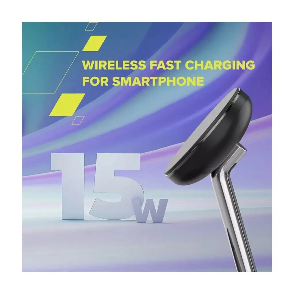Зарядний пристрій Canyon wireless charger WCS-205 15W Qi2 2in1 w/o adapter Black (CNS-WCS205BW/A) - фото 2