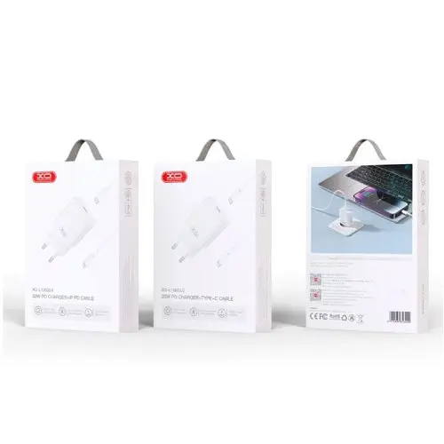 Мережевий зарядний пристрій XO L126 USB-C PD20W Fast Charging Charger with Type-C cable Білий - фото 4