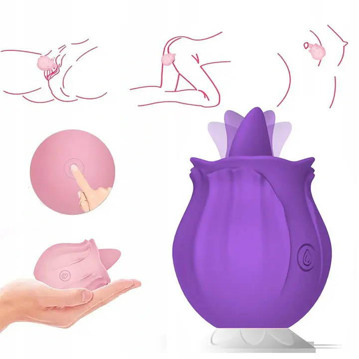 Вибратор для клитора Unihorn Purple Rose 7.8 см фиолетовый - фото 6